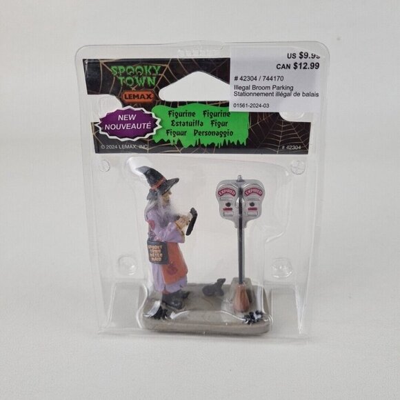 Lemax 42304 Spooky Town Illegal Broom Parking Meter Maid - Picture 2 of 4